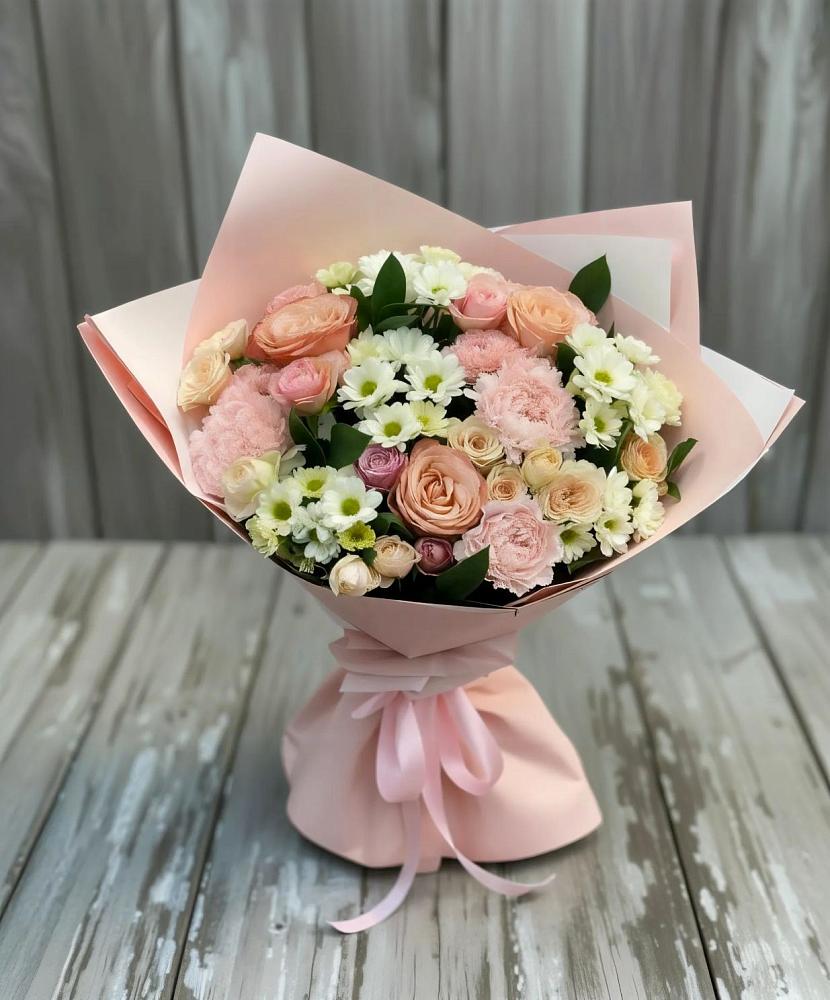 Букет цветов из: Гвоздики, Розы и Хризантемы в Кривошеино