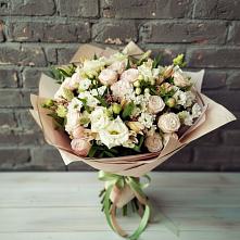 Букет цветов из:  Альстромерии, Розы и Хризантемы в Кривошеино