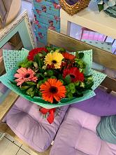 Букет цветов из:  Герберы, Хризантемы и Альстромерии #REPLACE_PRED# Кривошеино