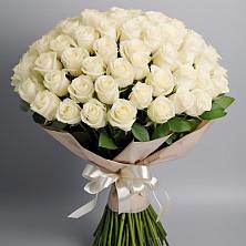 Букет 101 беля роза Белоснежка в Кривошеино