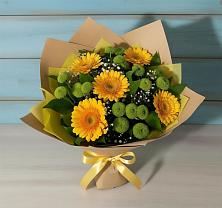 Букет цветов из:  Герберы и Хризантемы в Кривошеино