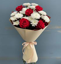 Букет цветов из:  Розы и Хризантемы в Кривошеино