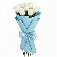 Букет 7 белых роз Проуд в Кривошеино