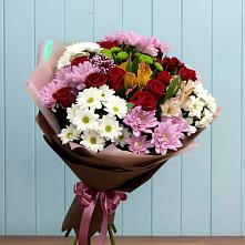 Букет цветов из:  Розы, Хризантемы и Альстромерии в Кривошеино