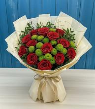 Букет цветов из:  Розы и Хризантемы в Кривошеино