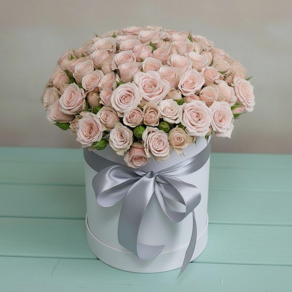 Цветочная композиция из Розы в шляпной коробке в Кривошеино